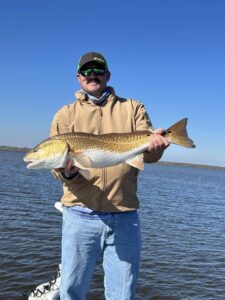 Catching a redfish in southern Louisiana