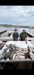 Louisiana fishermen showing off their catch